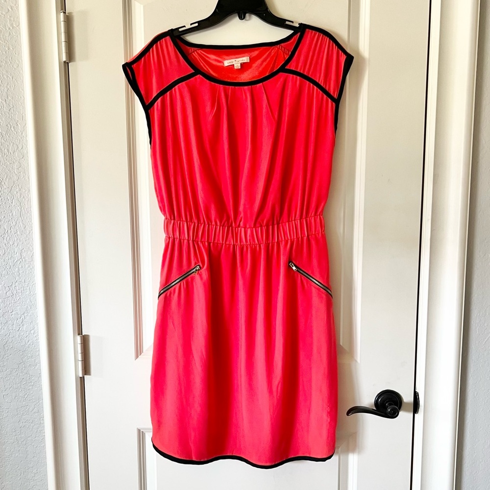 Gibson Latimer Orange and black Sporty dress with gold zipper accents medium